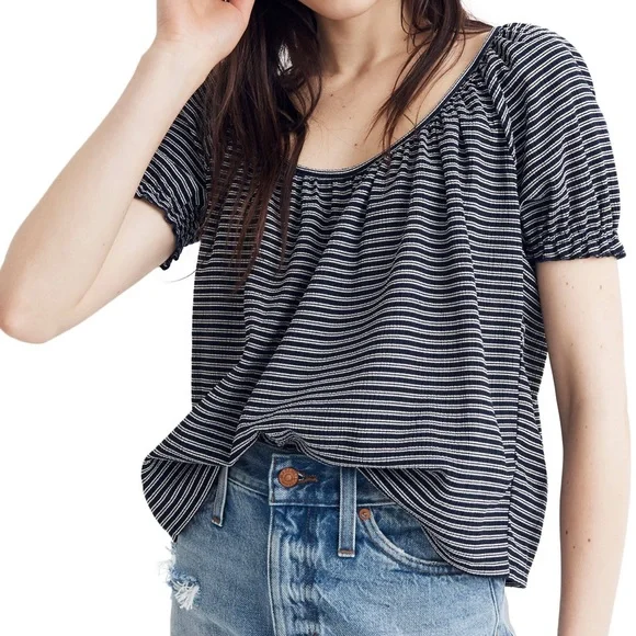 NWT Madewell Texture and Thread Peasant Top - Picture 4 of 7